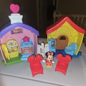 Minnie Mouse Dollhouse with Pink and Yellow Features